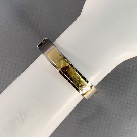 SAINT LAURENT Sterling Silver Gold Cuff Bracelet - Picture 1 of 5